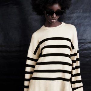 Zara Slouchy Stripe Sweater Small